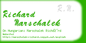richard marschalek business card